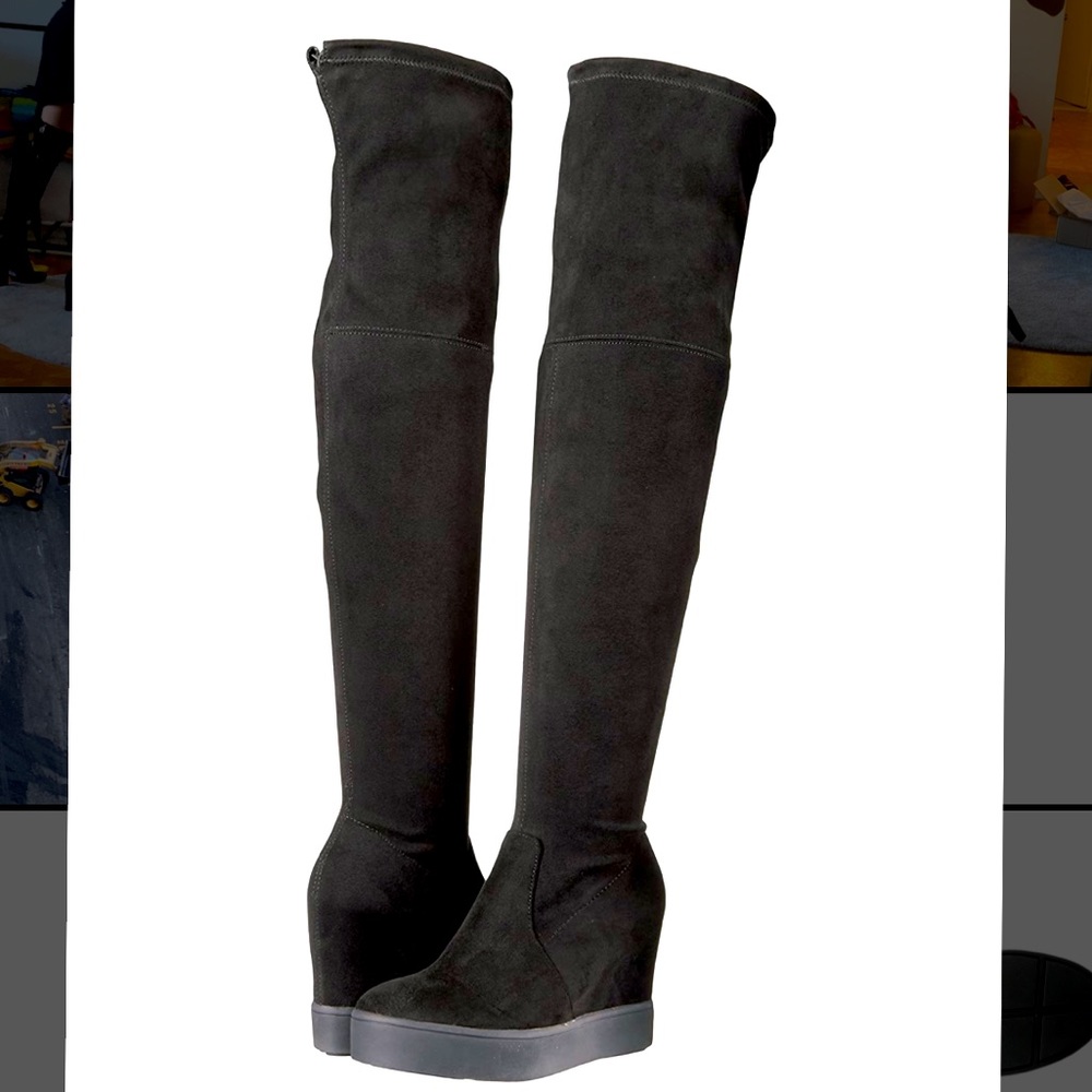 Steve Madden Dutchess microsuede overknee black boots . Size 8.5